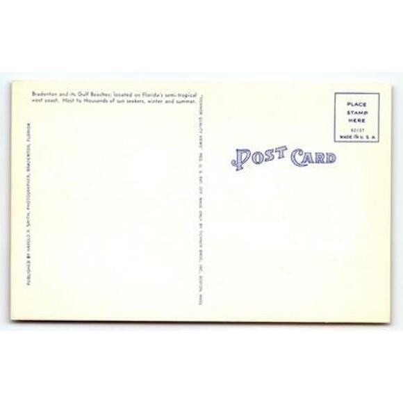 Bradenton FL Linen Postcard 'Greetings from Bradenton' Harold R. Smith - Picture 2 of 2